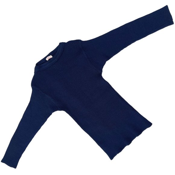 S.T.V. (Finland) Wool Rib Knit Jewel Neck Pullover Navy (Kiko Kostadinov) : S - Picture 1 of 3